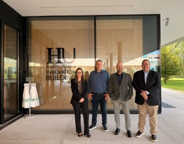 Flavia, Flaviano, Eduardo e Alexandre na Universidade Humanitas